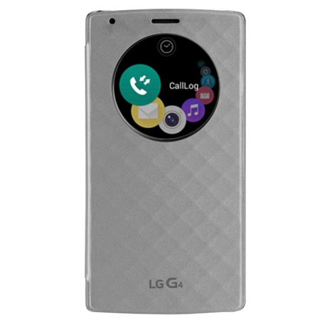 LG Funda Quickcircle 2 para proteger tu LG G4 - Color Plata, CFV-100